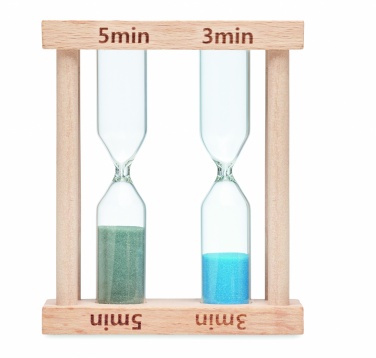 Logo trade promotional giveaway photo of: Set of 2 wooden sand timers