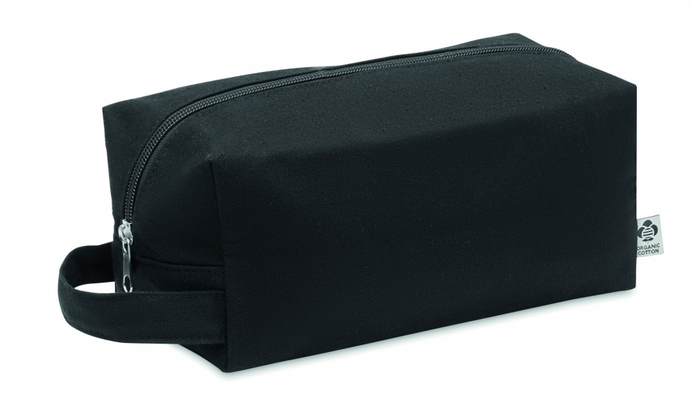 Logo trade promotional items image of: Canvas cosmetic bag 220 gr/m²