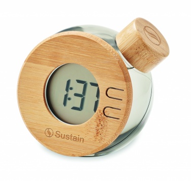 Logotrade promotional gift image of: Water powered bamboo LCD clock
