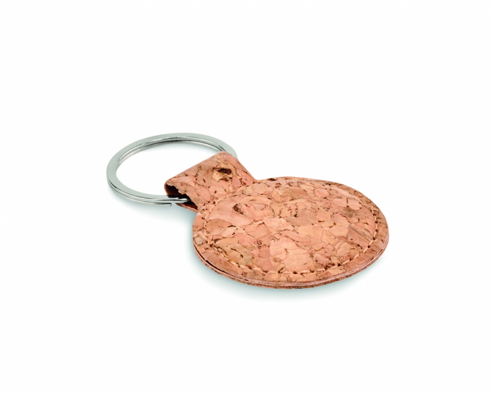 Logo trade promotional item photo of: Round cork key ring Mikkeli