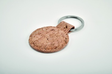 Logotrade promotional products photo of: Round cork key ring Mikkeli