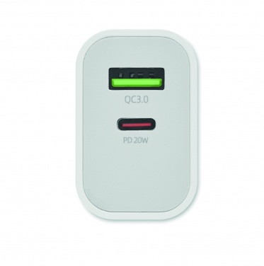 Logotrade promotional merchandise image of: 18W 2 port USB charger EU plug