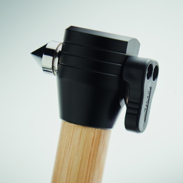 Logotrade promotional product picture of: 3-in-1 bamboo flashlight with an emergency hammer and seatbelt cutter