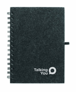 Logo trade corporate gift photo of: A5 RPET felt cover notebook