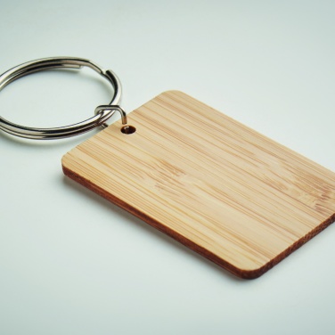 Logotrade promotional items photo of: Rectangular bamboo key ring Riihimäki