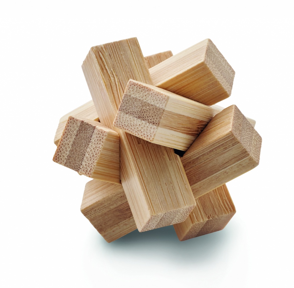 Logo trade promotional gifts picture of: Bamboo brain teaser star shape