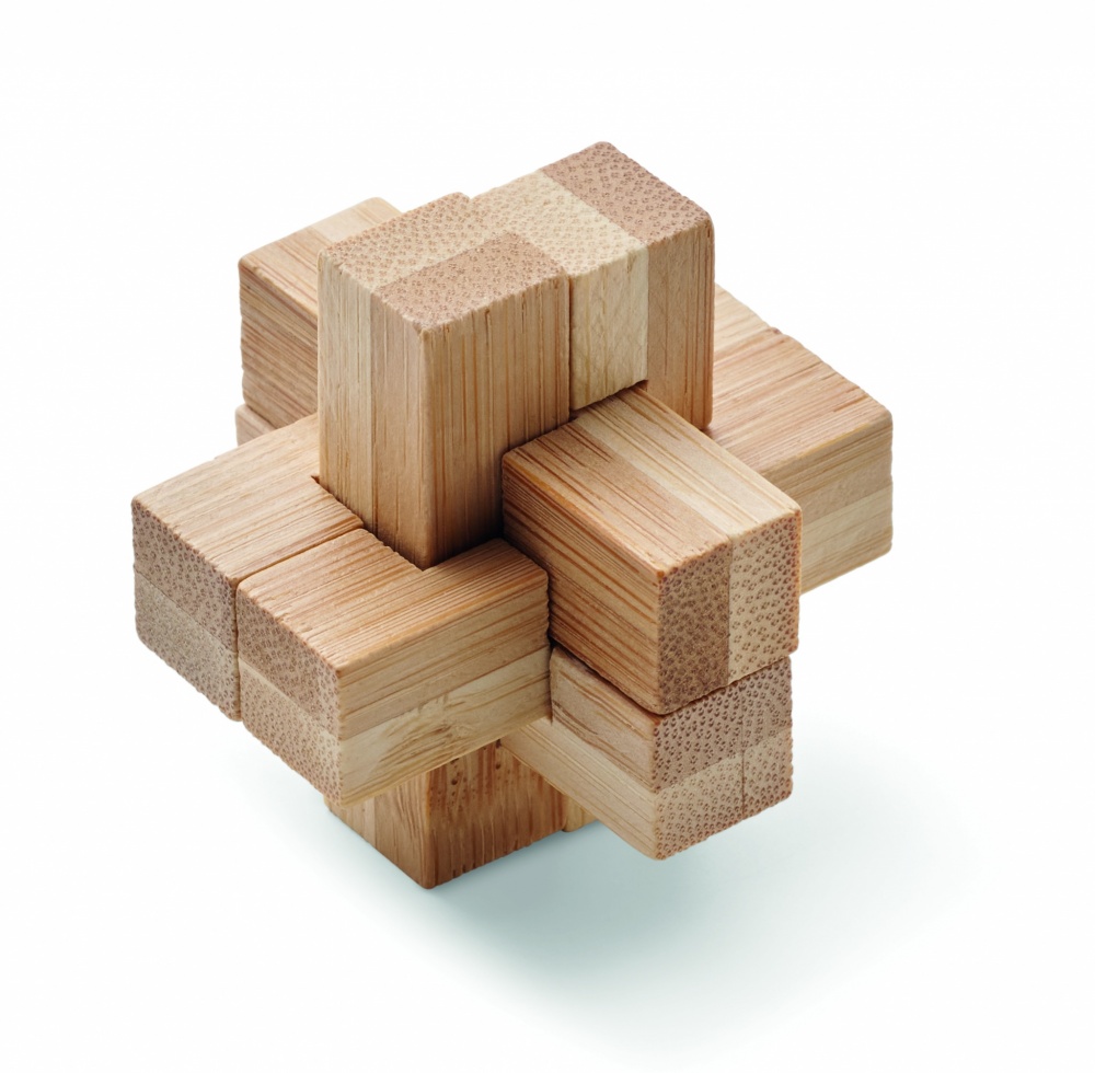 Logo trade promotional merchandise image of: Bamboo brain teaser puzzle