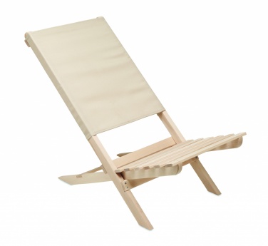 Logo trade advertising products image of: Foldable wooden beach chair
