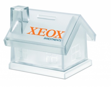 Logo trade promotional product photo of: Plastic house coin bank