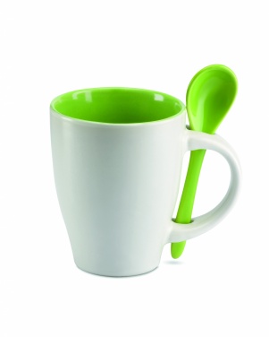 Logotrade advertising product picture of: Bicolour mug with spoon 250 ml