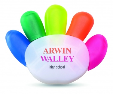 Logo trade promotional giveaways image of: 5 colour highlighter