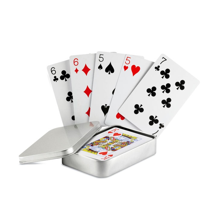 Logo trade advertising products image of: Playing cards in tin box