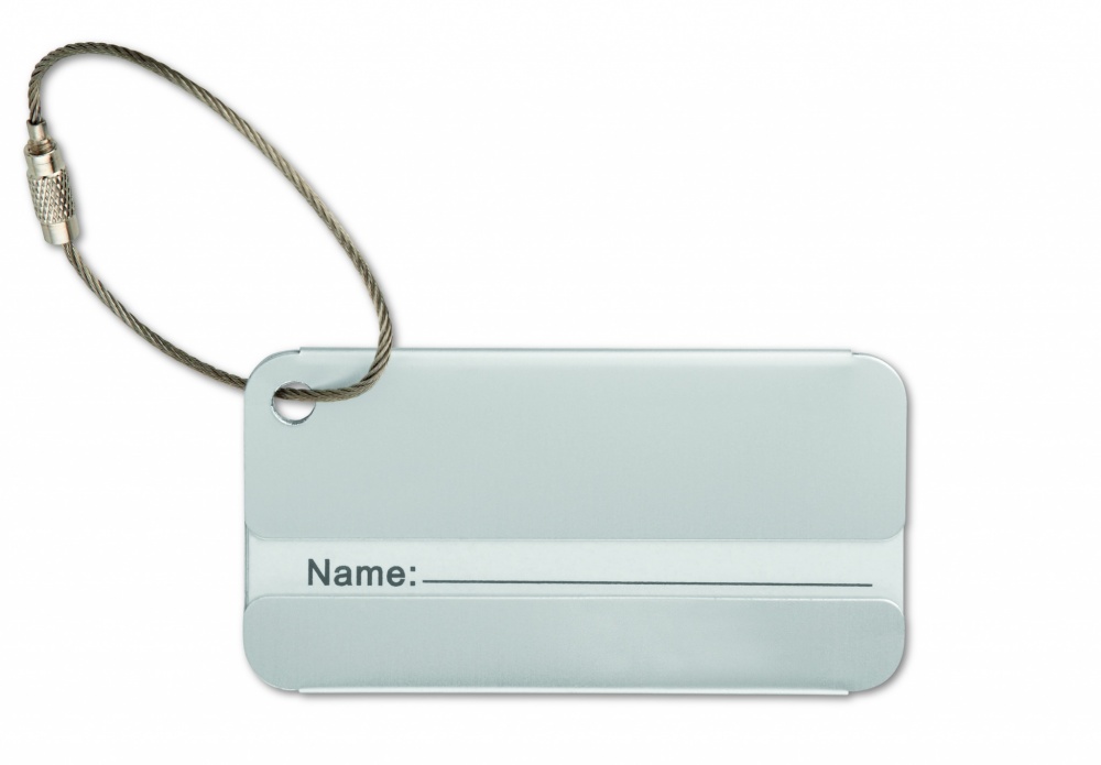 Logo trade business gift photo of: Aluminium luggage tag