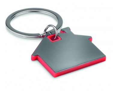 Logo trade promotional merchandise image of: House shape plastic key ring Rezekne