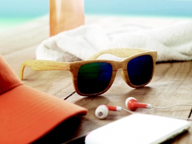 Logo trade promotional merchandise picture of: Wooden look sunglasses MAARDU