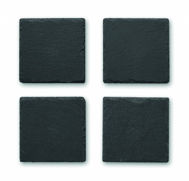 Logo trade business gifts image of: Slate coasters with EVA bottom