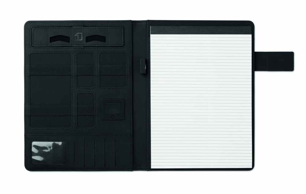 Logo trade advertising products image of: A4 folder with power bank