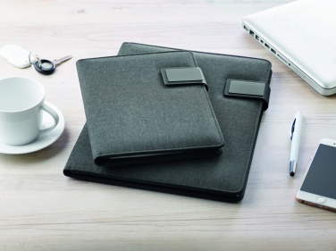 Logo trade promotional items picture of: A4 folder with power bank