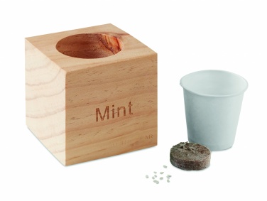 Logotrade promotional gift image of: Herb pot wood "MINT"