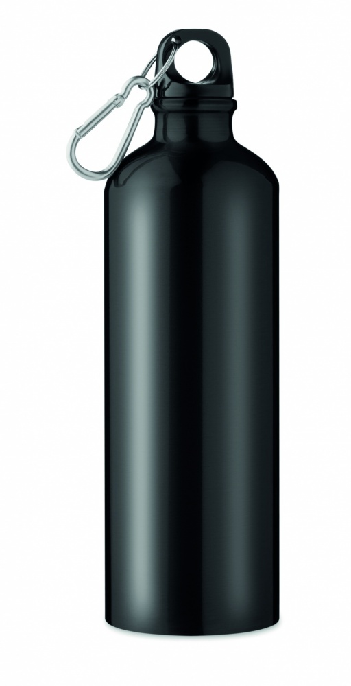 Logo trade advertising products picture of: Single-walled 750 ml aluminum bottle with a carabiner and customizable printing