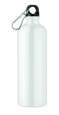 Logo trade business gifts image of: Single-walled 750 ml aluminum bottle with a carabiner and customizable printing