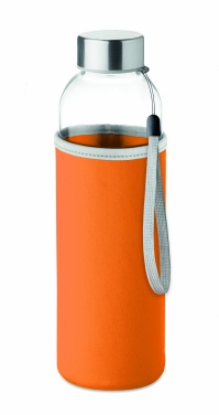 Logo trade advertising products image of: Glass bottle in pouch 500ml