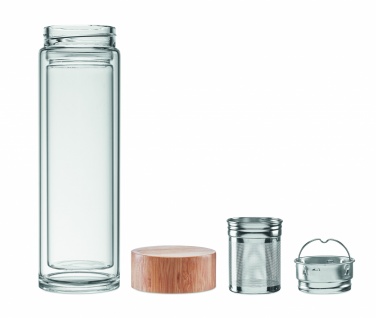 Logotrade promotional product image of: Double wall glass bottle 400ml München
