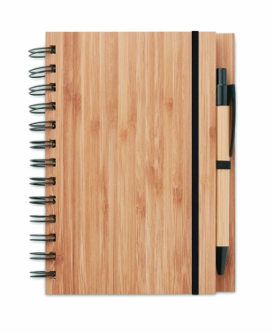Logotrade promotional merchandise photo of: Bamboo notebook with pen lined BAMBLOC