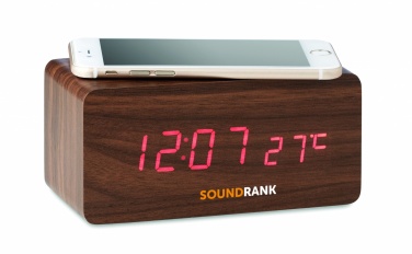 Logo trade promotional items image of: LED clock/5W wireless charger