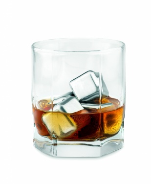 Logotrade promotional gift picture of: Set of 4 SS ice cubes in pouch