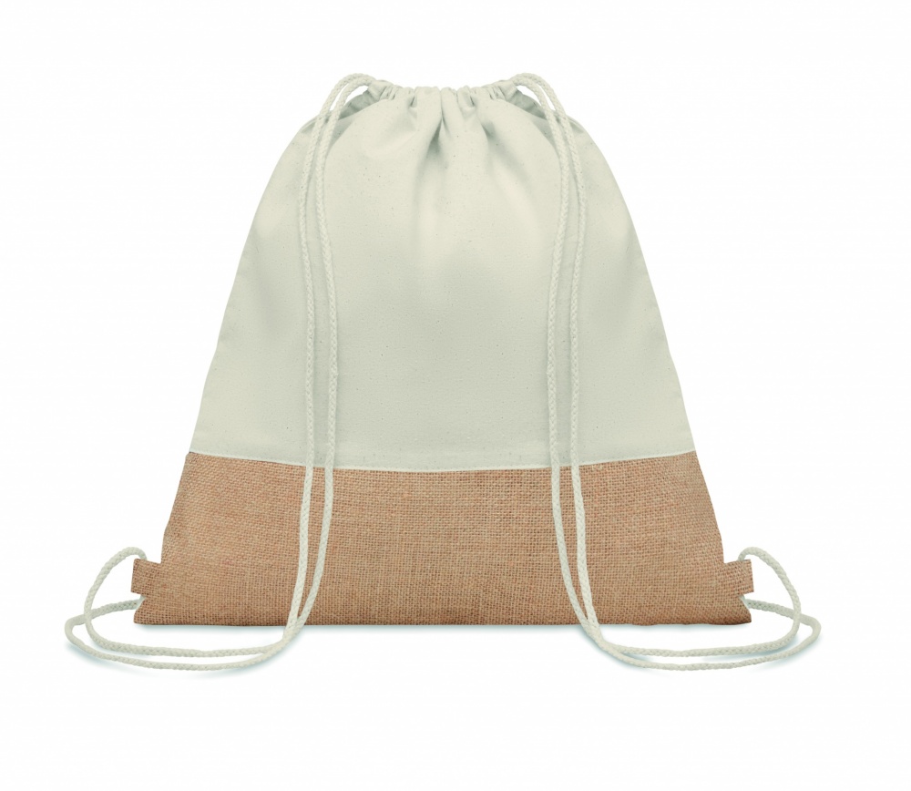 Logo trade promotional merchandise picture of: Drawstring bag w/ jute details