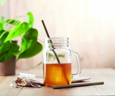 Logo trade promotional items image of: Bamboo Straw w/brush in pouch