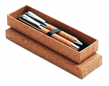 Logo trade promotional products picture of: Metal Ball pen set in cork box