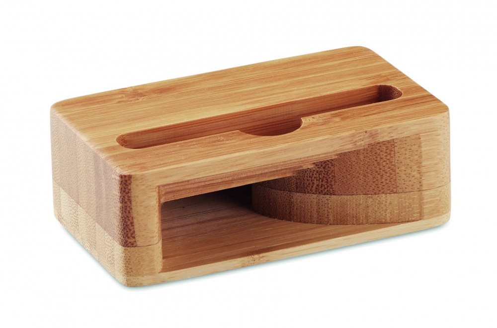 Logotrade advertising products photo of: Bamboo phone stand-amplifier CARACOL