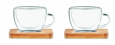 Logo trade promotional gifts picture of: Set of 2 double wall espresso