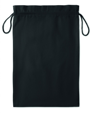 Logo trade promotional giveaways image of: Large Cotton draw cord bag black