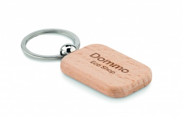 Logo trade promotional products picture of: Rectangular wooden key ring Bauska