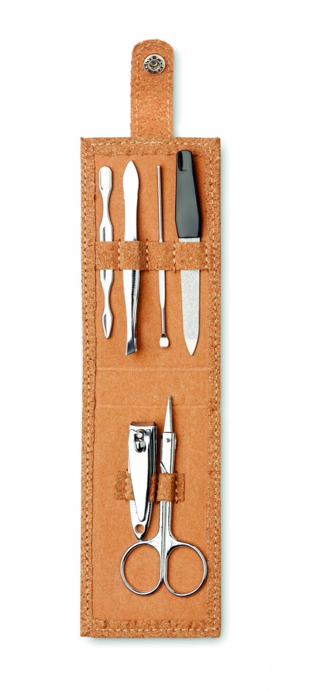 Logo trade promotional gift photo of: Cork 6 piece manicure set