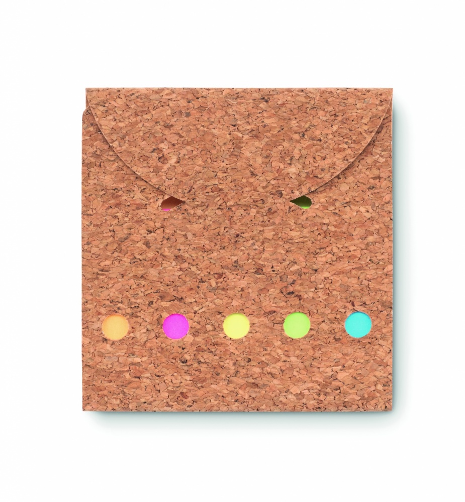 Logo trade promotional products image of: Cork sticky note memo pad
