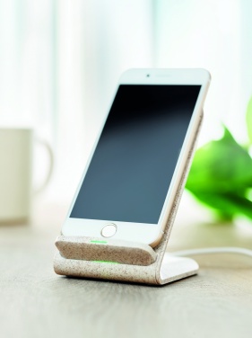 Logo trade corporate gifts image of: Wheat straw/ABS charger std10W
