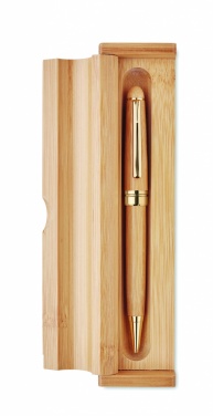 Logotrade promotional products photo of: Bamboo twist-action ballpoint pen in a box