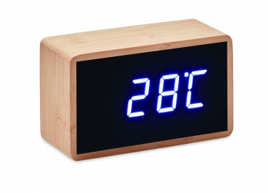 Logotrade promotional gift picture of: LED alarm clock bamboo casing Düsseldorf