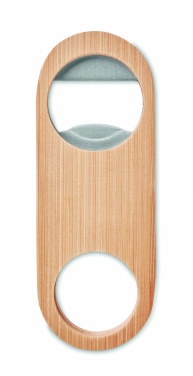 Logo trade promotional giveaways picture of: Oval Bamboo bottle opener VALBAMPER