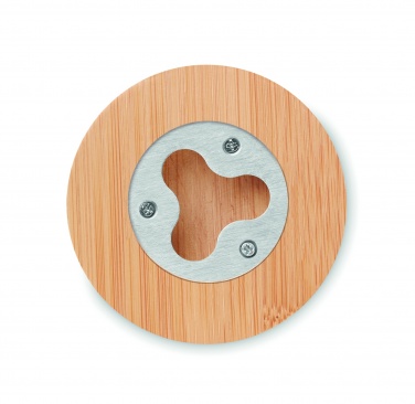 Logo trade advertising products image of: Bamboo bottle opener/ coaster DAKAI