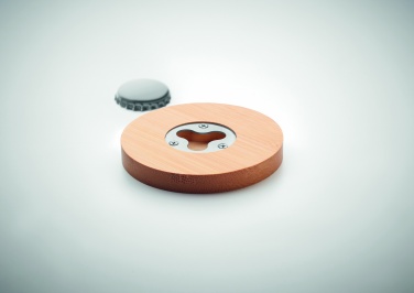 Logotrade advertising product picture of: Bamboo bottle opener/ coaster DAKAI