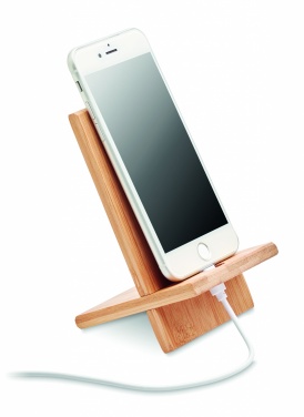 Logo trade promotional giveaway photo of: Bamboo phone stand/ holder WHIPPY