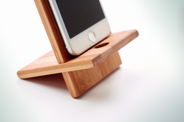 Logotrade promotional gift picture of: Bamboo phone stand/ holder WHIPPY