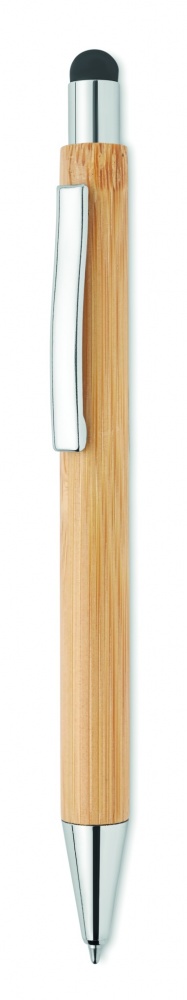 Logo trade promotional gift photo of: Bamboo ballpoint pen with blue ink