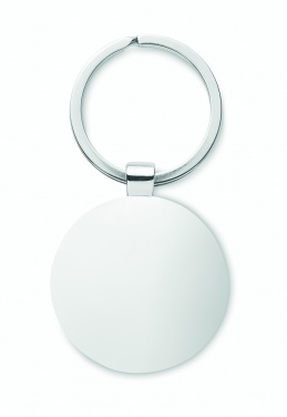 Logo trade promotional products image of: Round key ring metal bamboo Dobele