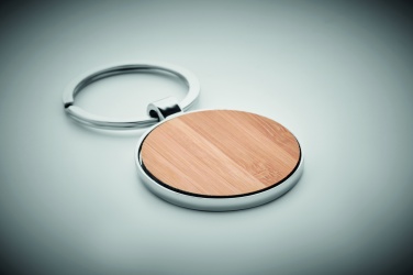 Logotrade business gift image of: Round key ring metal bamboo Dobele